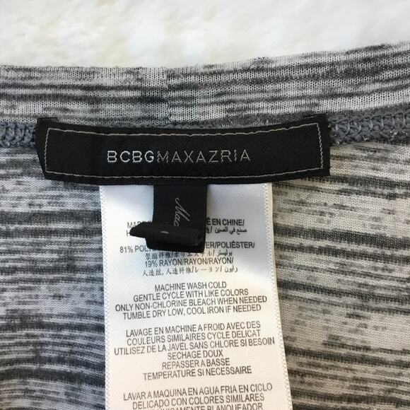 BCBGMaxazria Gray Striped Long Sleeve Crop Top - Picture 9 of 12